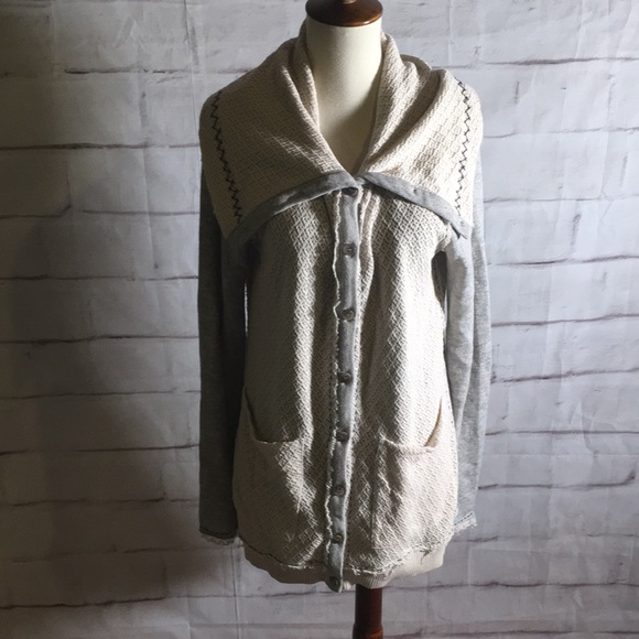 Saturday Sunday Terry Cotton Sweater Cardigan - Picture 2 of 7